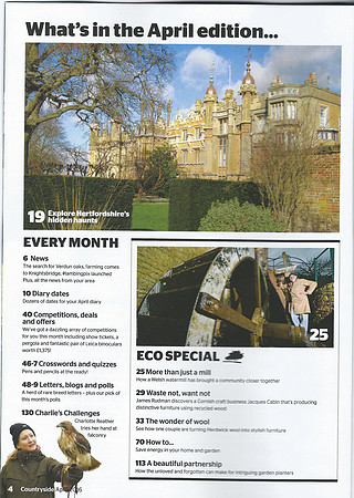 Countryside Magazine April 2016 contents page 1