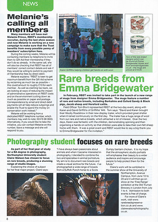 The RBST Ark magazine article about my rare breeds photography project